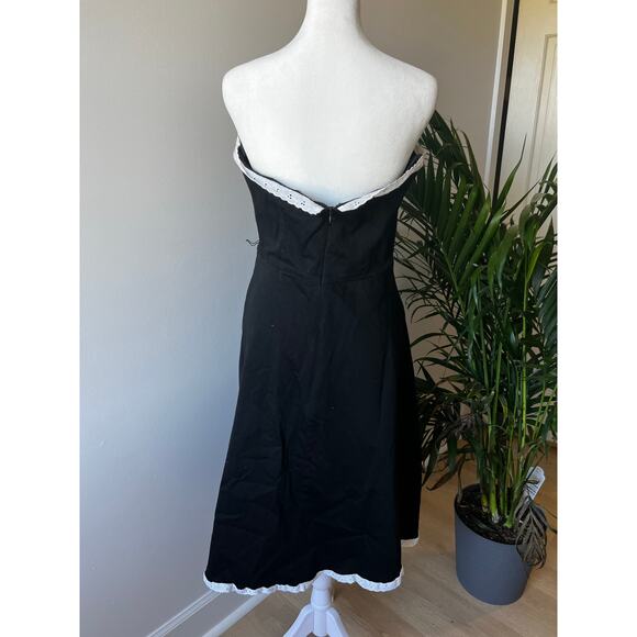 Vintage Eyelet Strapless Dress Collections Paris New York Size 14 - Picture 3 of 7